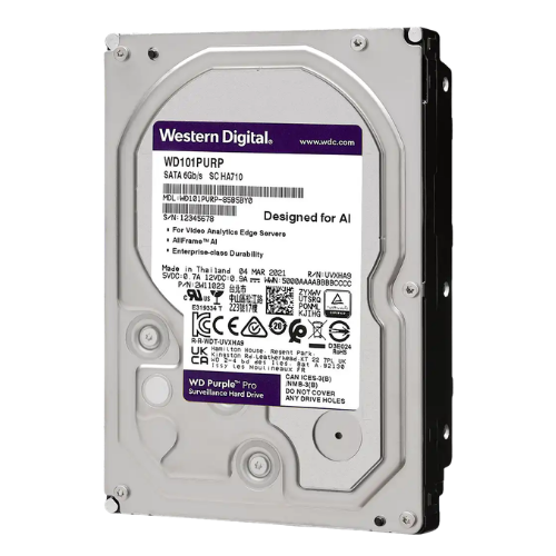 WD Purple Pro 22TB Enterprise Surveillance Hard Drive (7200 RPM, 512MB Cache, AI Analytics)