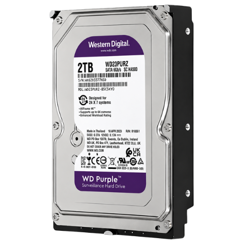 WD Purple 2TB Surveillance Hard Drive (5400 RPM, 64MB Cache, Up to 64 HD Cameras)