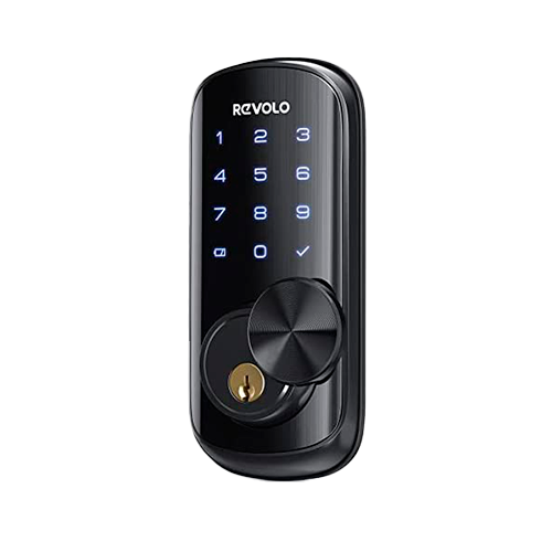 WIFI SMART LOCK DEADBOLT KEYPAD, APP, MECHANICAL KEY BLACK