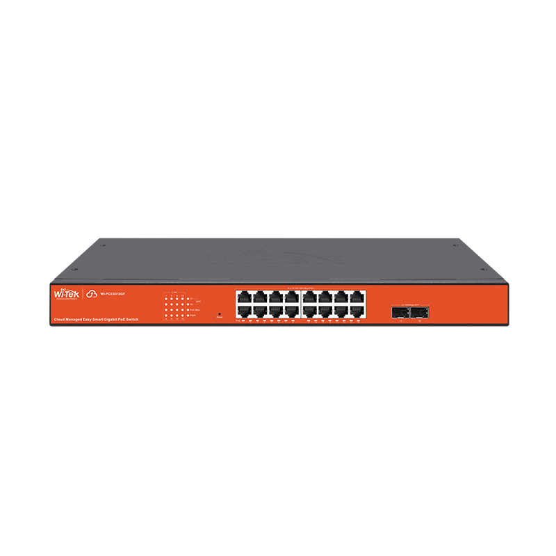 18 PORTS CLOUD EASY SMART POE SWITCH 16*10/100/1000MBPS RJ45 Ports 2*1000MBPS SFP SLOTS V2