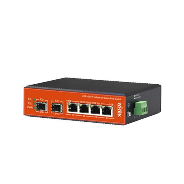 INDUSTRIAL POE SWITCH 4 PORT POE 4FE+2FE WATCHDOG/EX_1-2/EX_1-4/VLAN POE BUDGET 180W