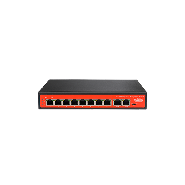 POE SWITCH 8 PORTS 8*10/100 Mbps POE PORTS 2X 10/100 Mbps RJ45 PORTS 250M LONG DISTANCE TRANSMISSION POWER BUDGET 65W
