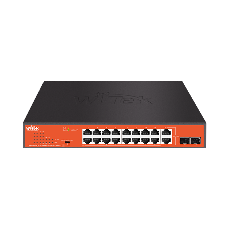16GE+2Combo SFP 250M Long Range PoE Switch with 16Port PoE
